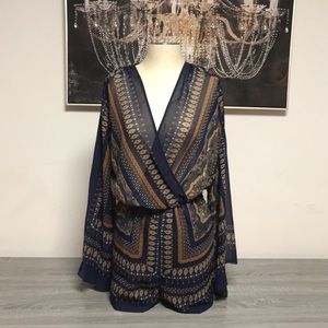 Navy and Brown romper